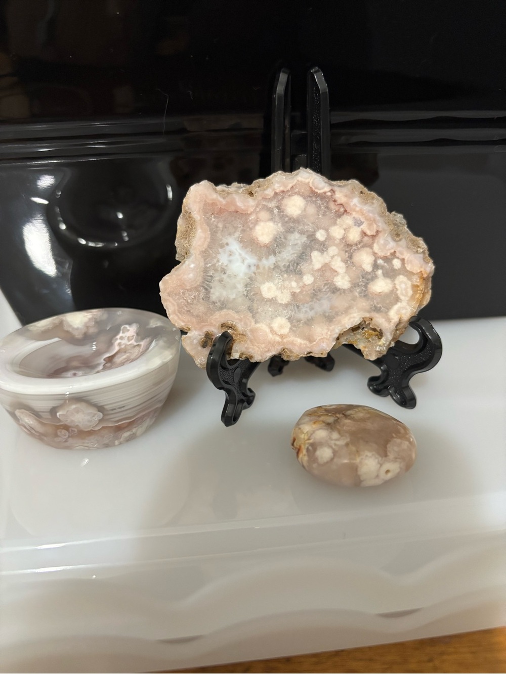 Natural Pink Flower Agate  Mini Bundle
